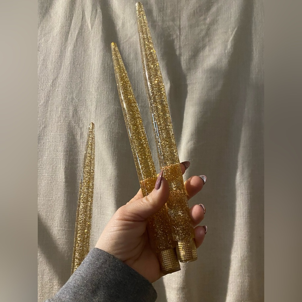 Beautiful Gold Flake Lucite Candles